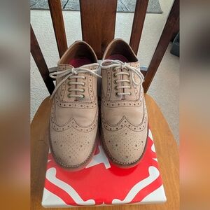 Grenson Men's Stanley Beige Brogue Derbys. Size7/G. Model 5033/506M